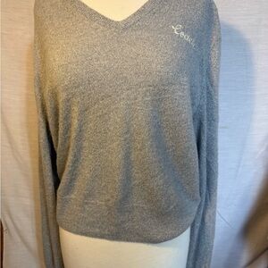 Coach Wool Cashmere Gray V-Neck Sweater L